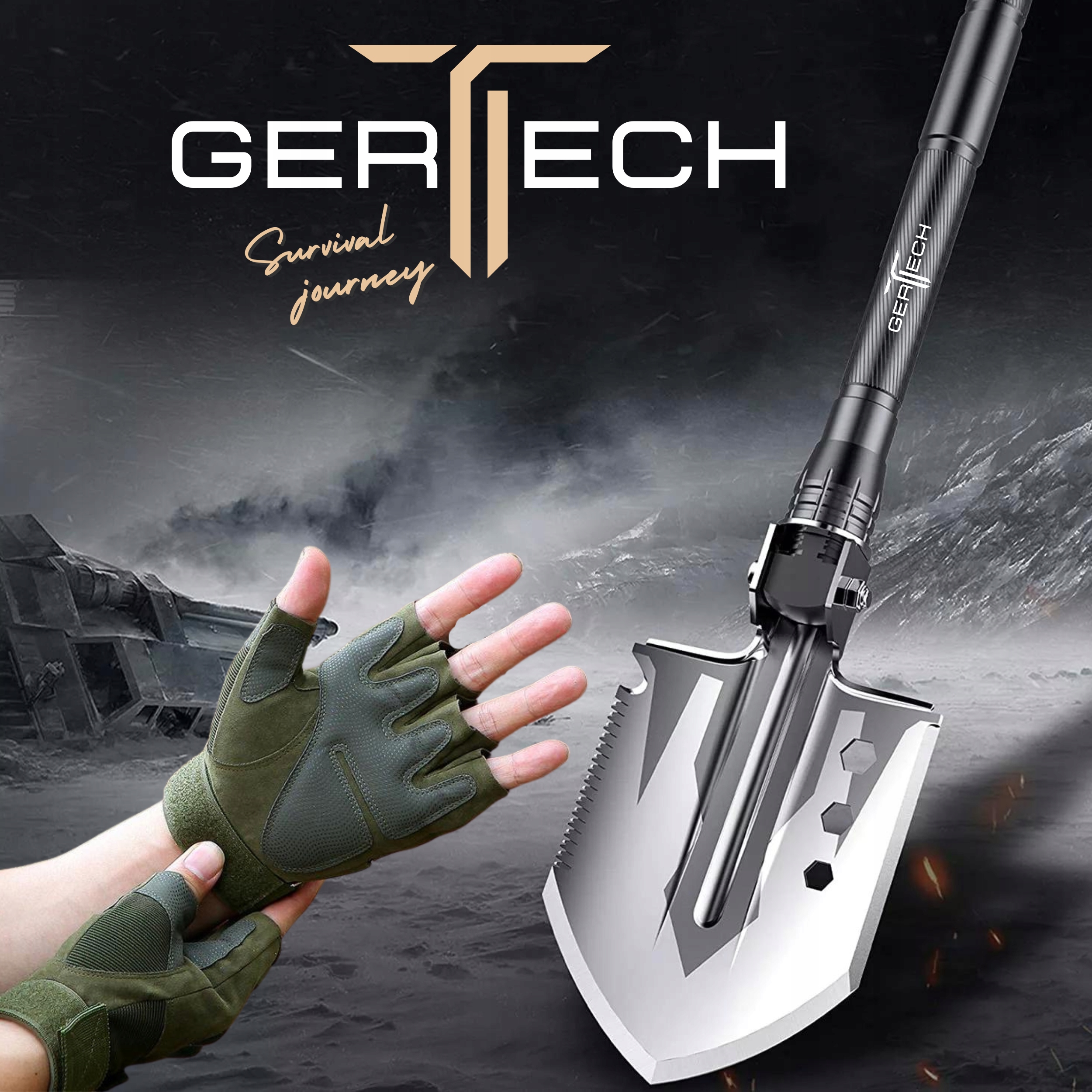 SAPERKA SKŁADANA WOJSKOWA Łopata Taktyczna 16w1 Wielofunkcyjna + GRATIS Kod producenta SAPERKA WIELOFUNKCYJNA GERTECH SURNIVAL