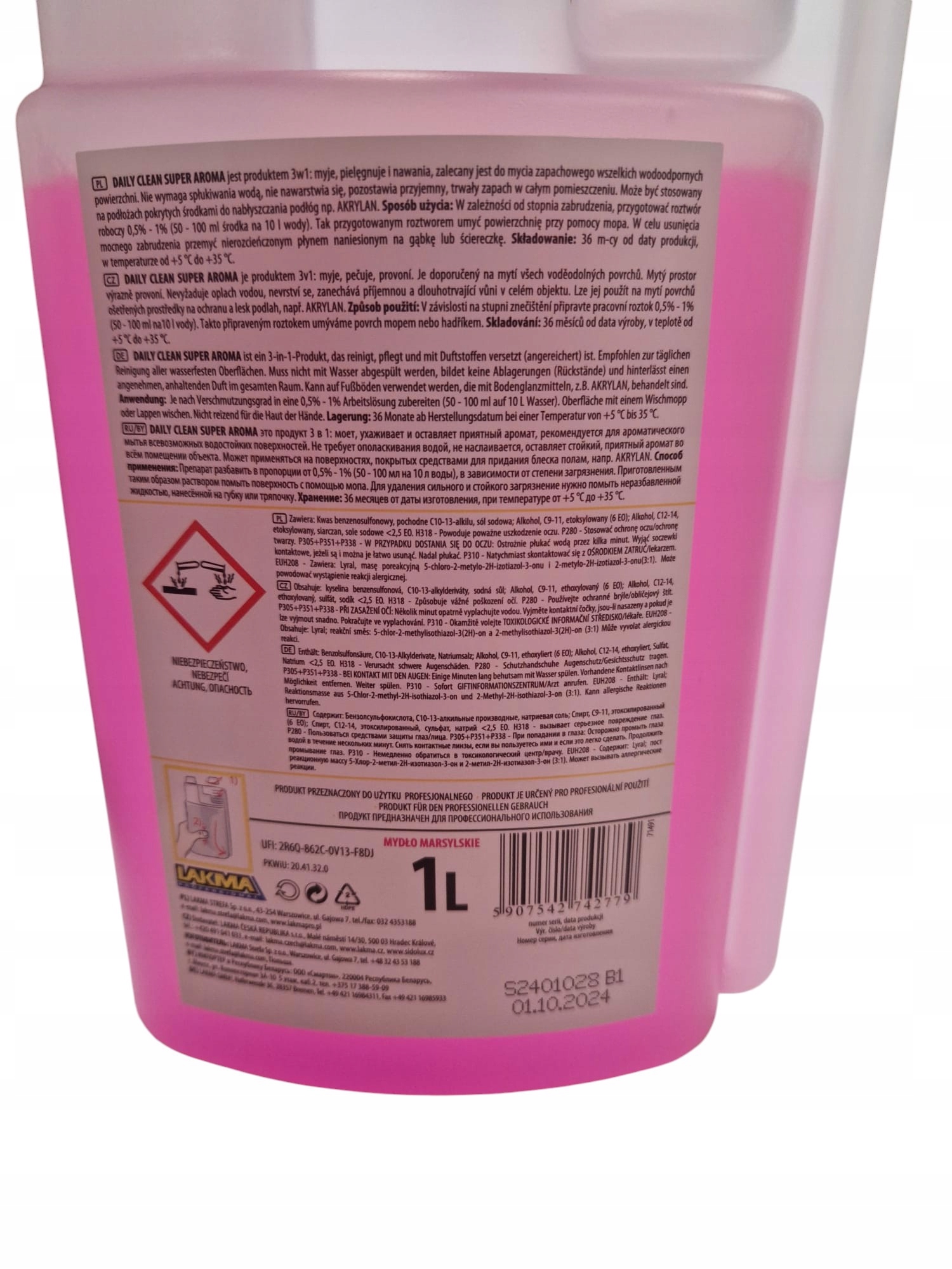 Tekutý přípravek Daily Clean 1L Lakma Marseillské mýdlo 1 Ks