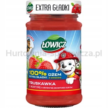 Łowicz Džem 100% z ovoce Extra hladký Jahoda Acerola 225 G