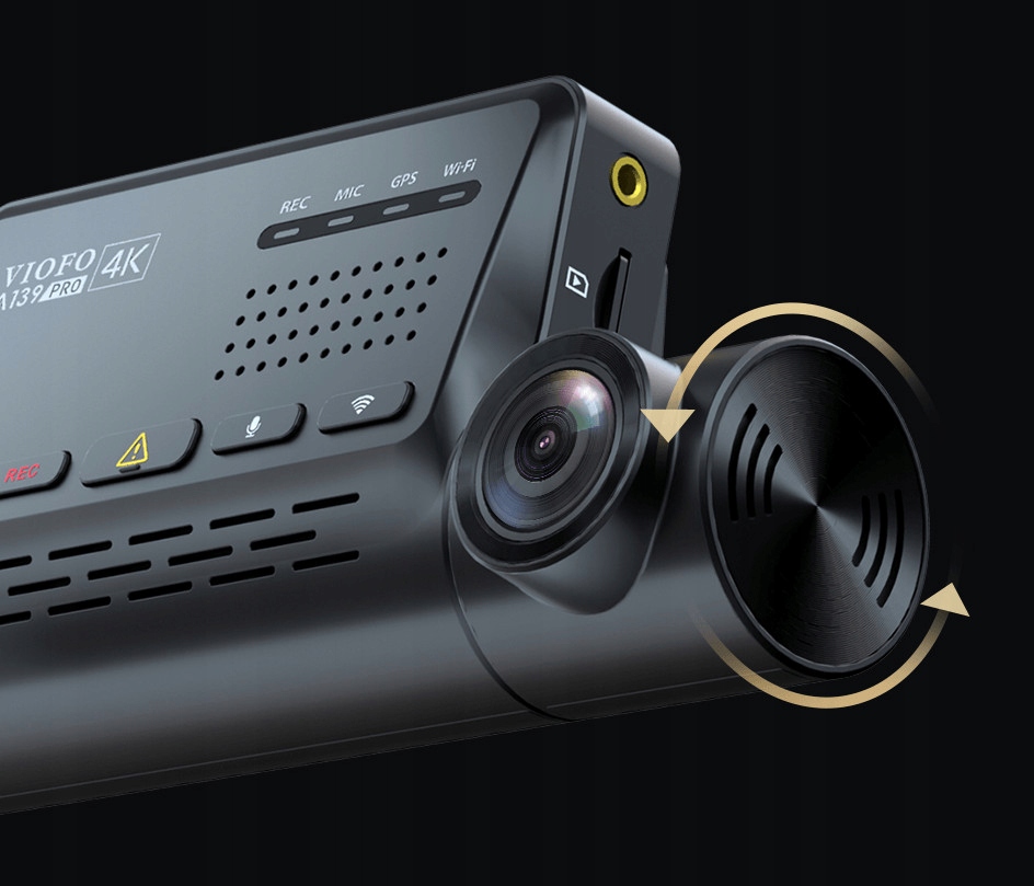 VIOFO A139 PRO 2CH-G 4K+FHD HDR GPS CPL +512GB ACC Kąt widzenia 140°