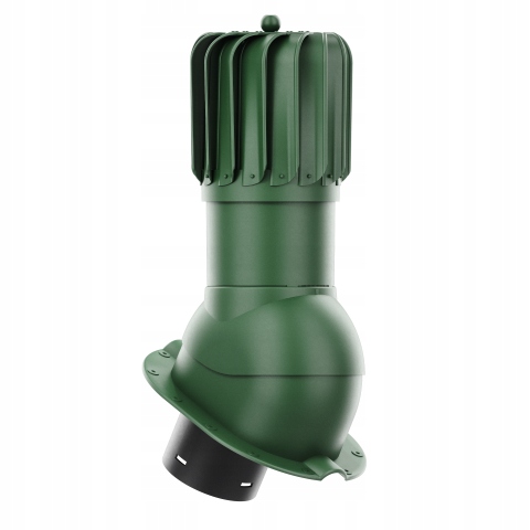 Rotačný krb Rotoline pre plechovú krytinu M fi 150 mm, podlhovastý, zelený