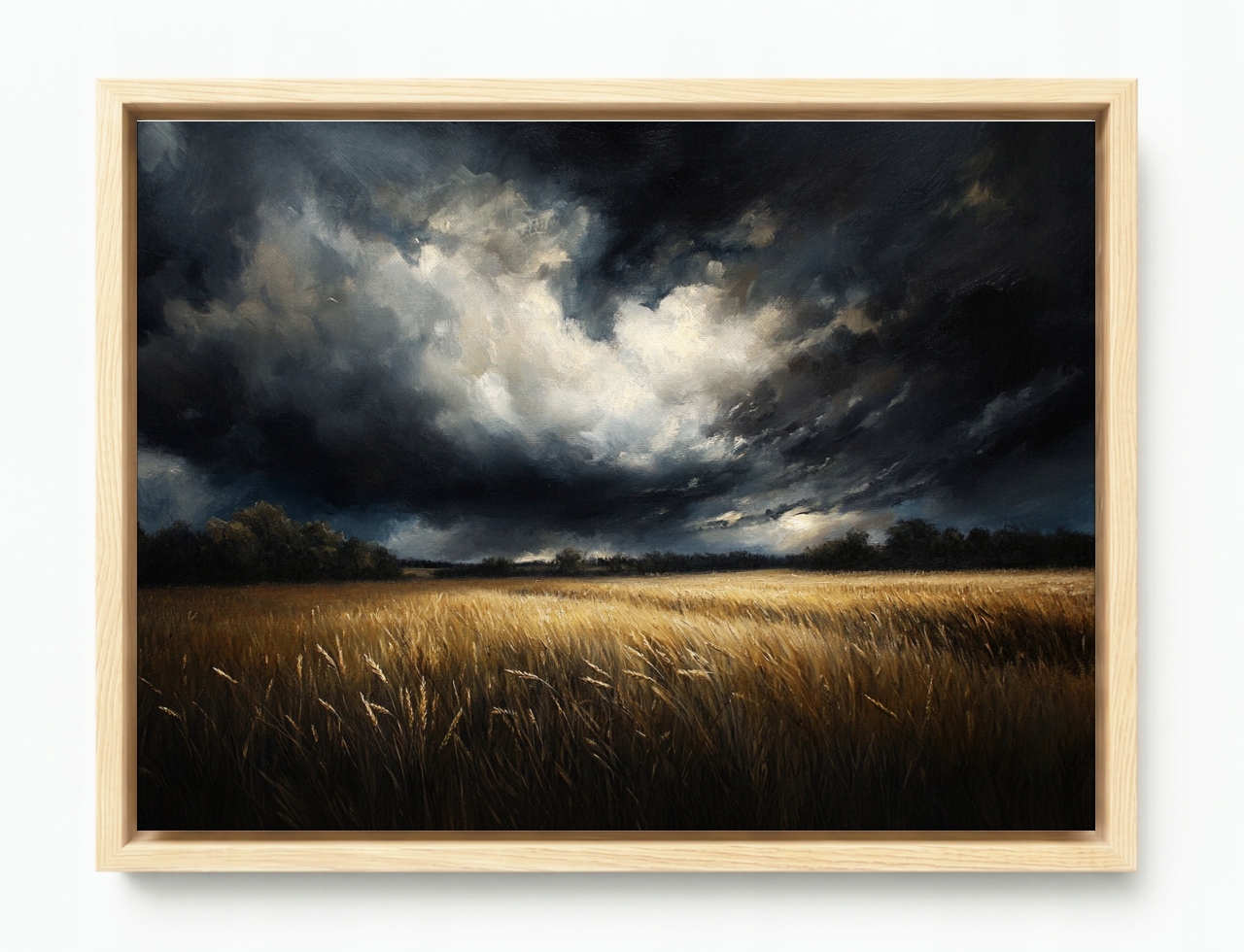 Obraz Rám American Box Krajina Pole Obilie Lany Obloha Mraky Búrka 80x60