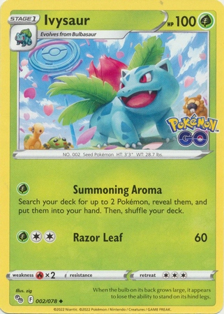 Ivysaur 002/078 Uncommon Pokemon Go