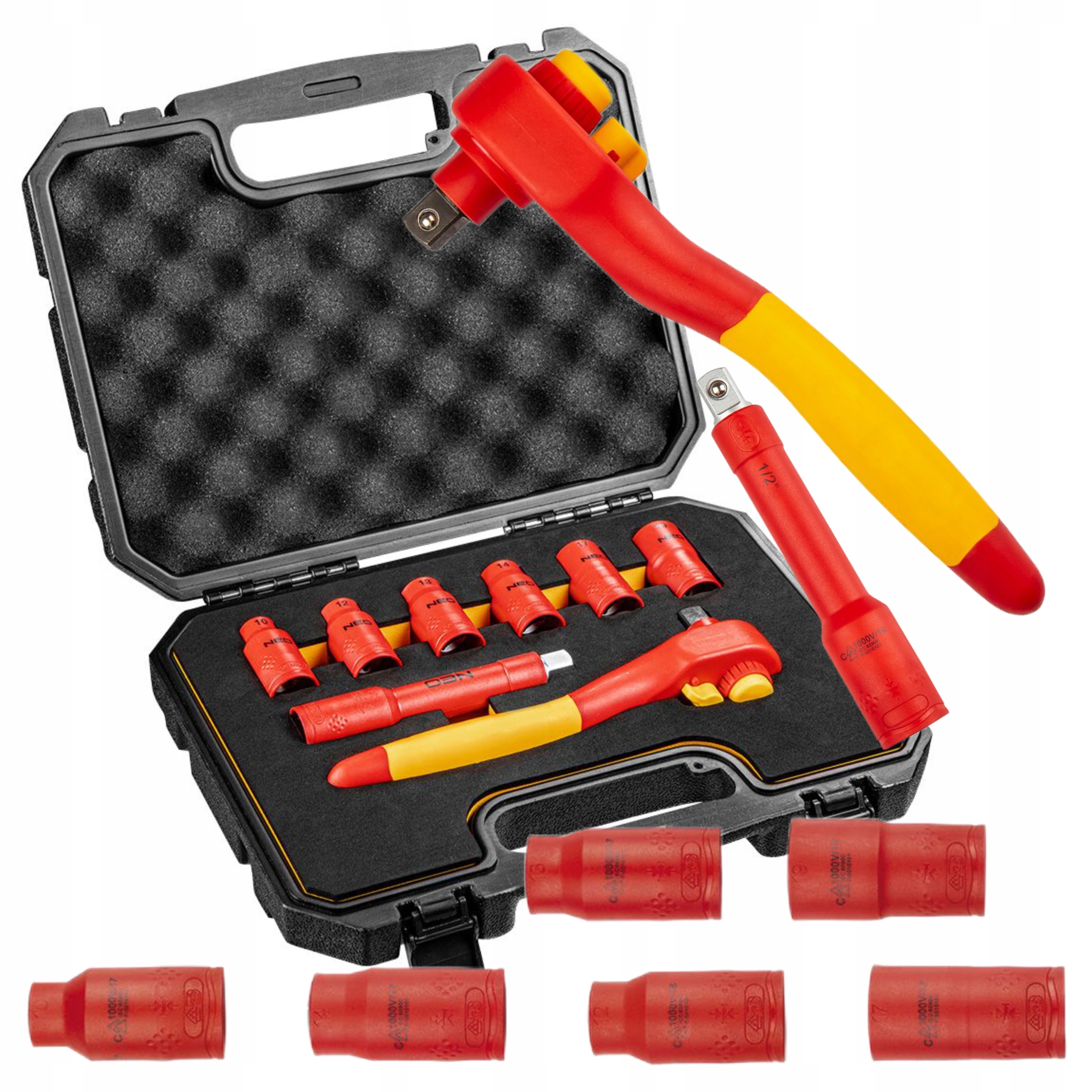 Neo Tools Sada Nástrčné Kľúče 8 Kusov 1000V Predĺženie 01-307