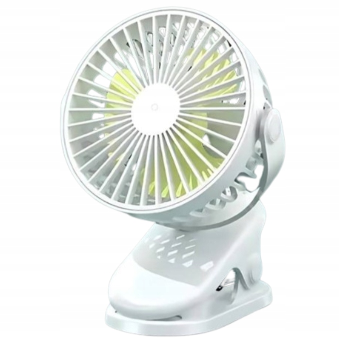 WENTYLATOR WIATRAK DOMOWY BIURKOWY Z KLIPSEM USB 3 POZIOMY MOCY CICHY