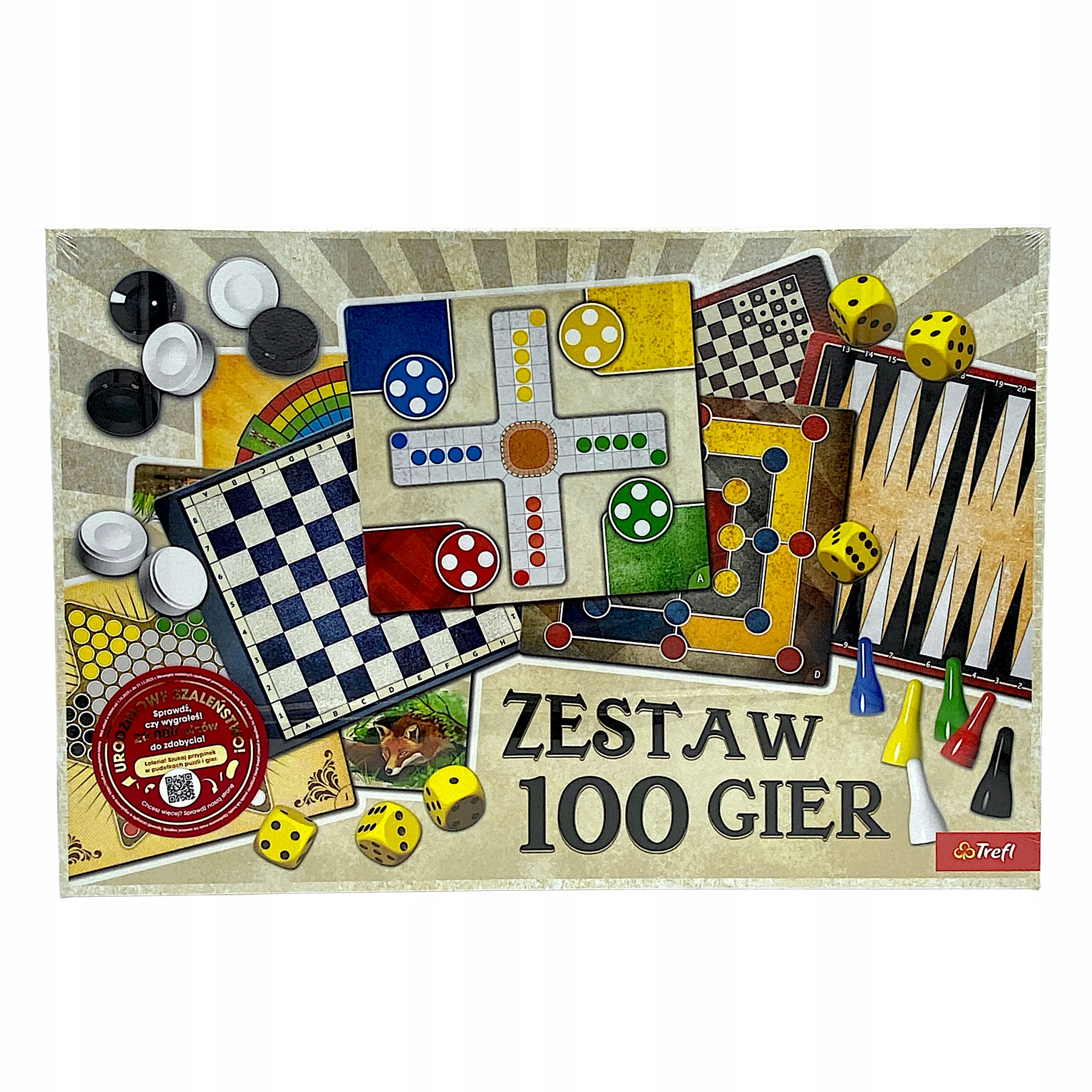 Gra planszowa Trefl 03008 Zestaw 100 gier Trefl,