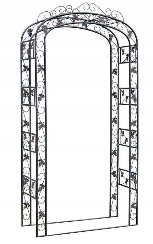 Zahradní oblouk černý na popínavé rostliny, kovový, 240 cm