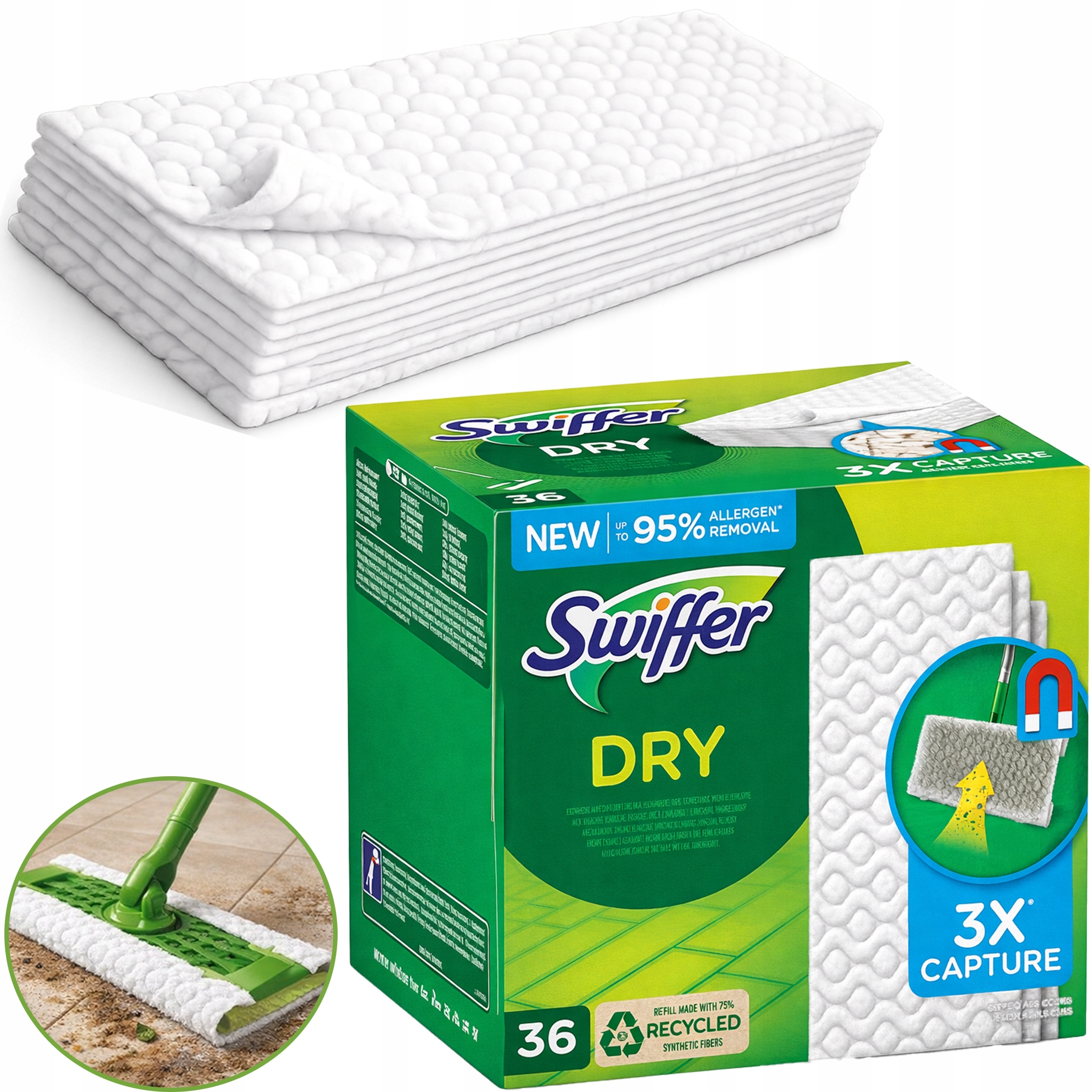 Swiffer Dry Podlahové utěrky pro mop Elektrostatické vložky 72 ks