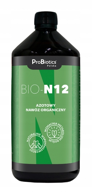 BIO-N12 Azotowy dolistny stymulator wzrostu roślin 1l