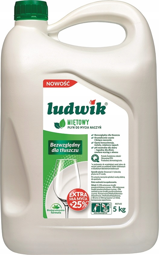 

Ludwik Płyn do mycia naczyń Miętowy zapas 5kg