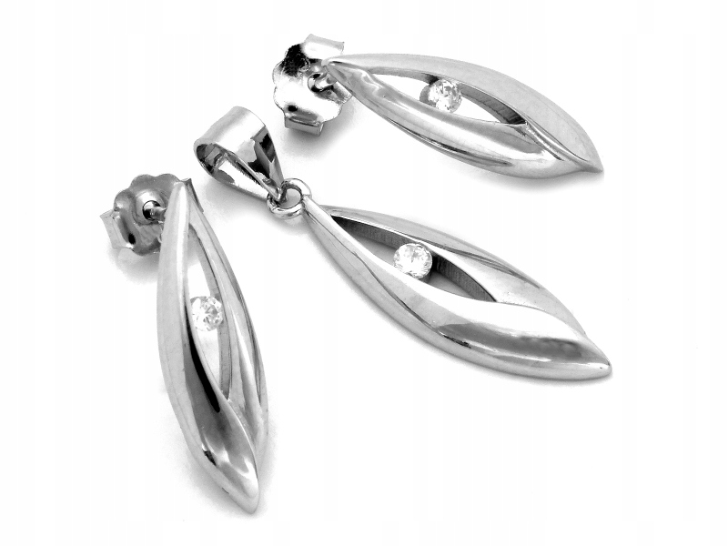 Stříbrný elegantní komplet 925 náušnice a přívěsku s zirkonem