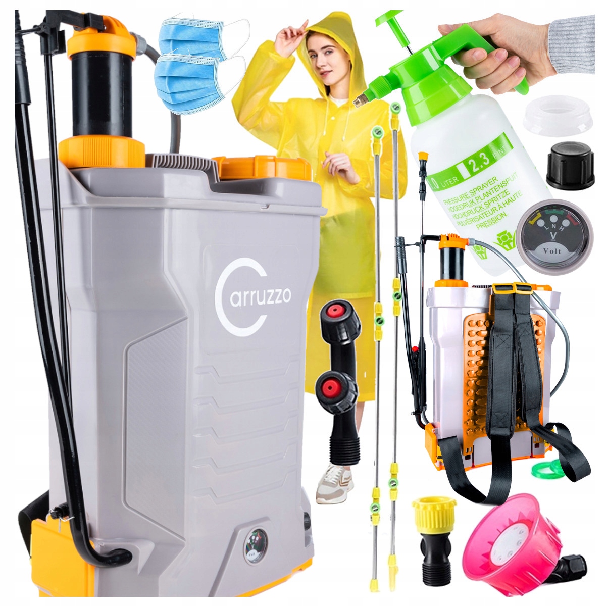 Batohový Postřikovač Akumulátorový Elektrický Velký 16L sada Zdarma