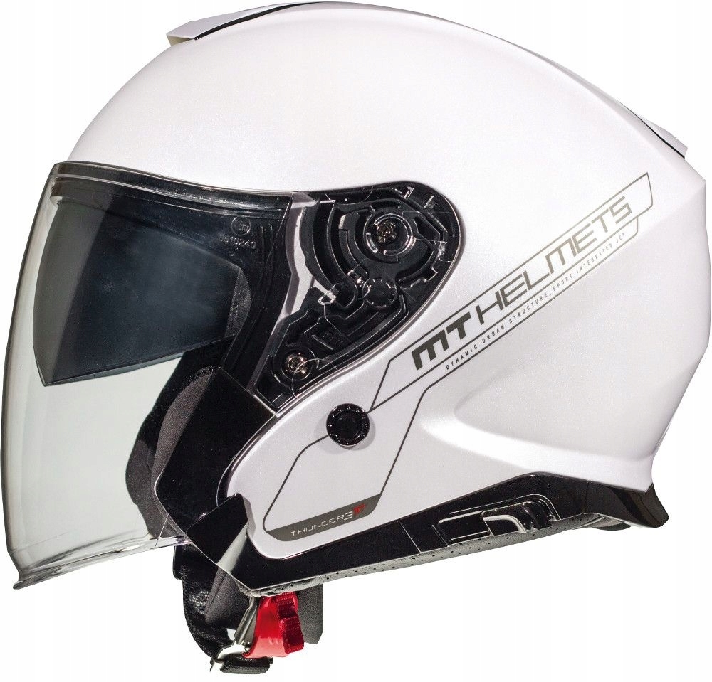 Mt Výpredaj Otvorená Prilba Jet S Blendou Thunder 3 Sv Jet Solid Pearl White K