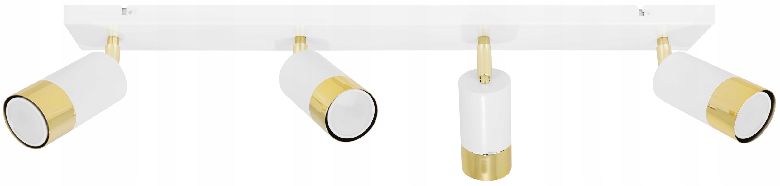 Biela lampa Hugo 4 biela zlatá nad schodiskom, regulácia svetlometov