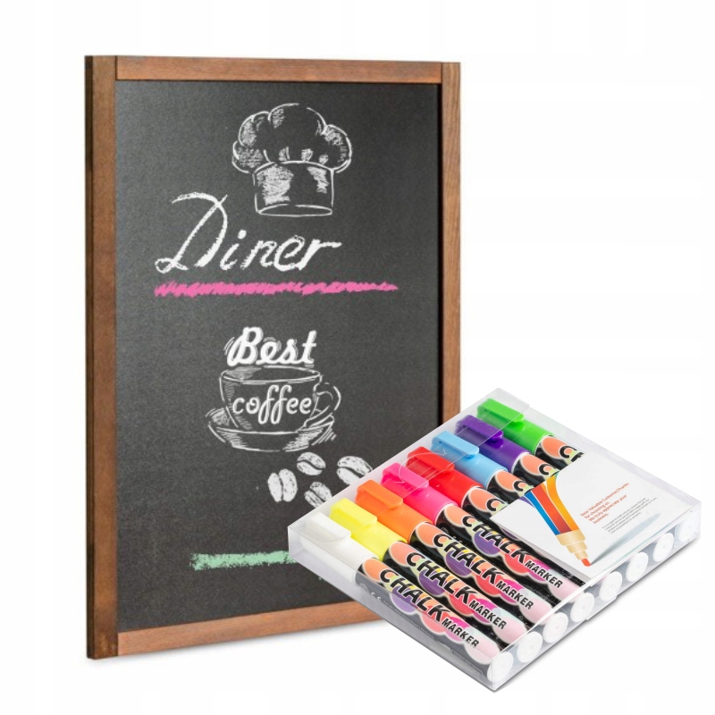 TABLICOWA KREDOWA RAMKA 60X87CM + MARKERY KREDOWE