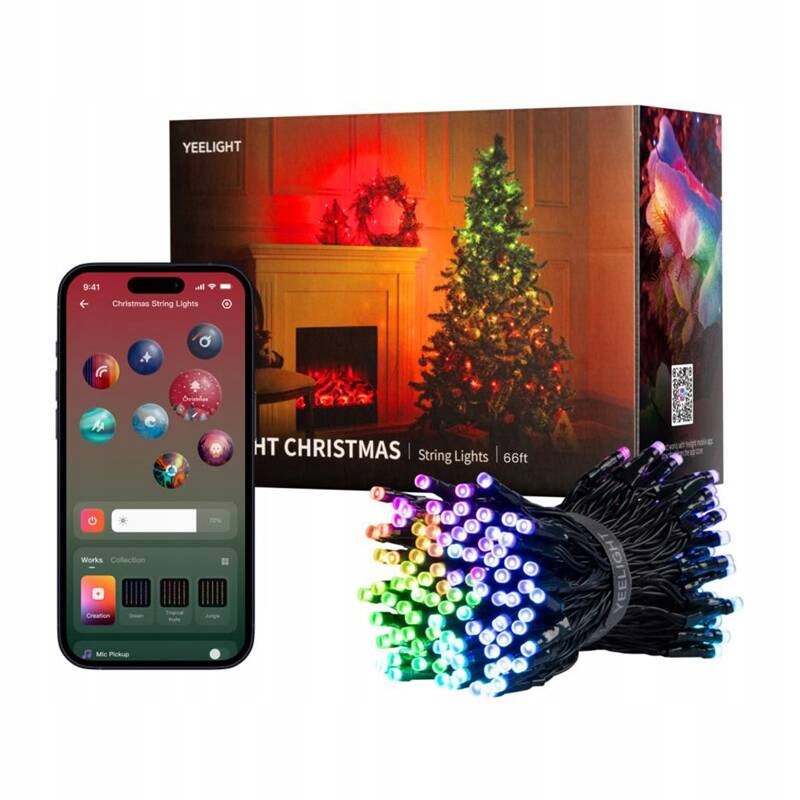 Vianočné Osvetlenie Yeelight String Light 20m na vianočný stromček a exteriér Smart