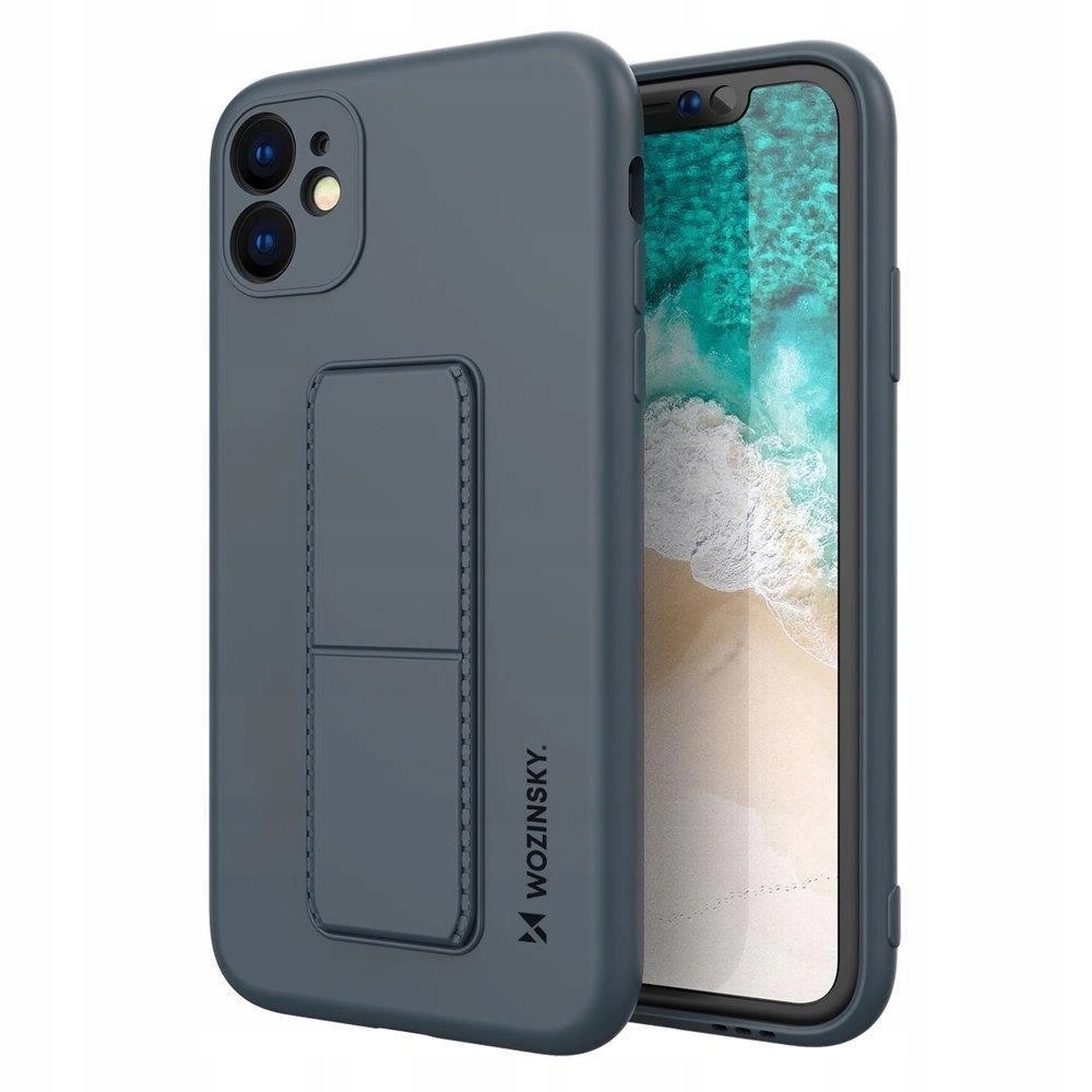Wozinsky Kickstand Case silikonowe etui z podstawką do iPhone 11 Pro Max gr