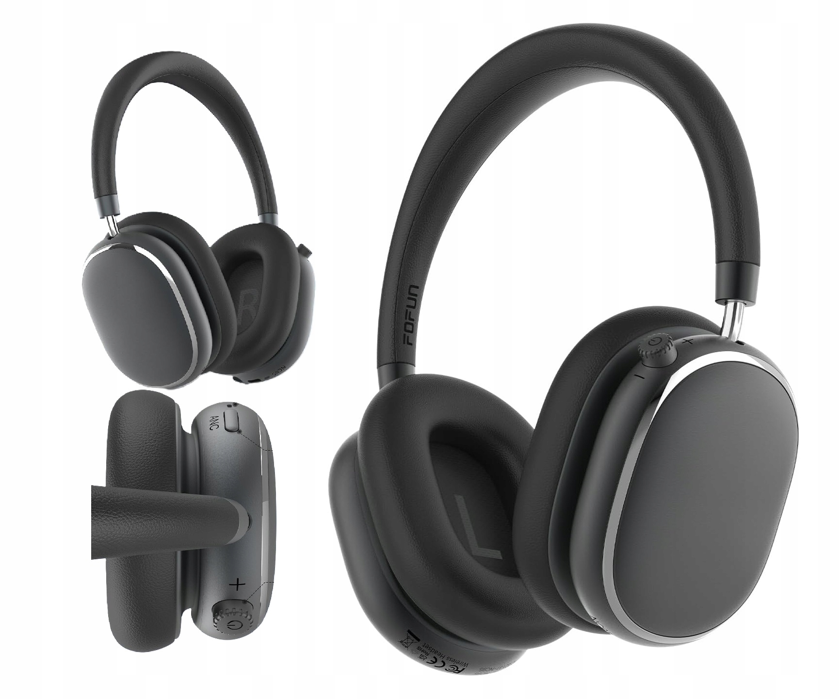 Słuchawki Bezprzewodowe Nauszne Z Mikrofonem Bluetooth 6.0 65H Hi-Res Anc