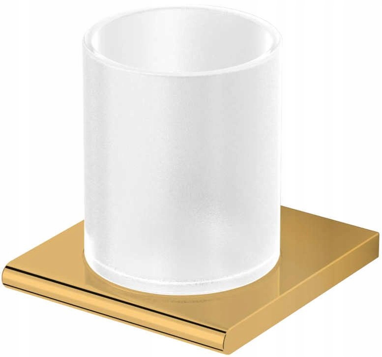 sklenice na kartáčky na stěnu, zlatý držák