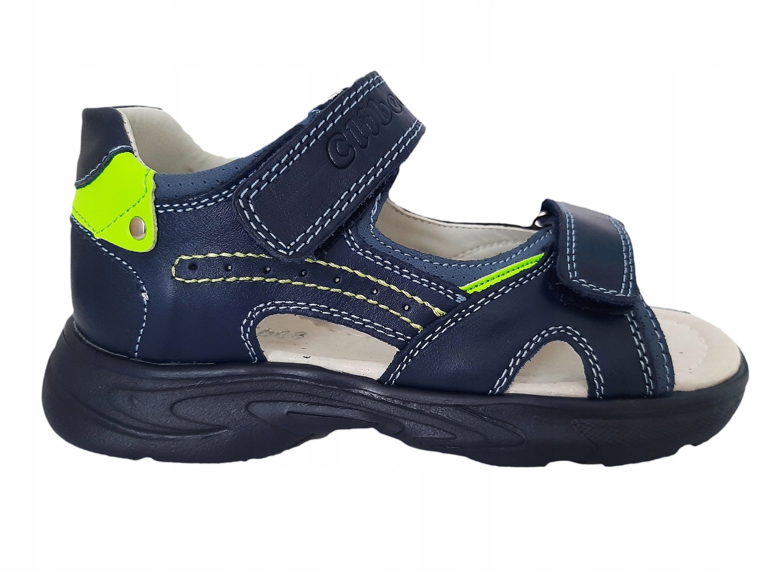 LEKKIE SKÓRZANE SANDAŁY CHŁOPIĘCE CLIBEE r.35 Długość wkładki wew. 22 cm