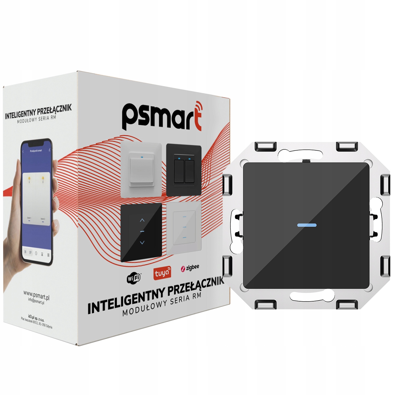 PSMART Inteligentny Przełącznik do światła 1 obwód szkło C RM ZigBee TUYA
