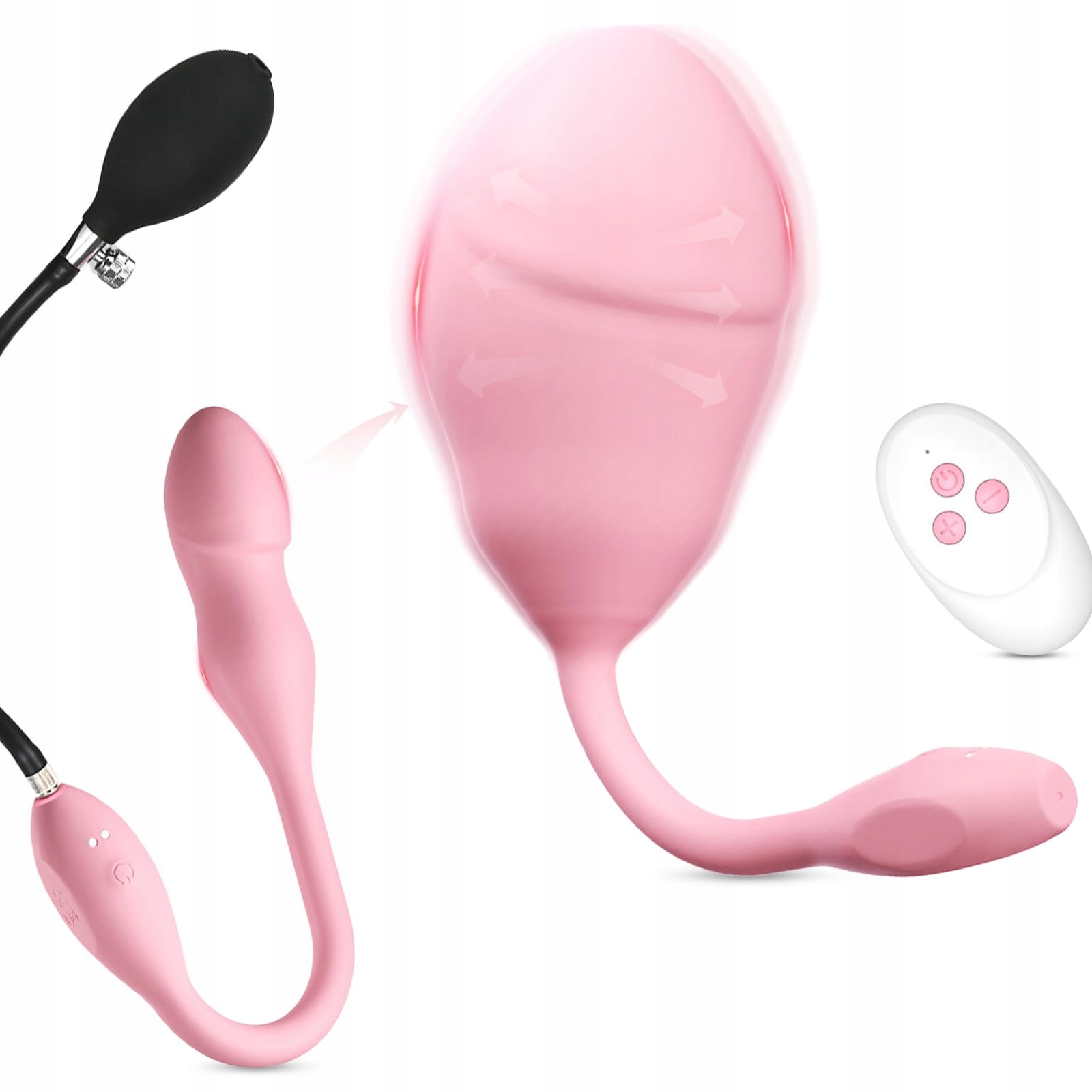 MINI VIBRATOR Ei Analplug Dla Kobiet Z Pompką 10 Trybów Wibracji Cichy