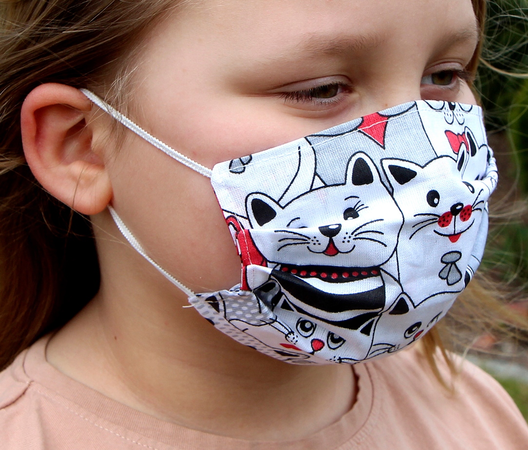 DLA DZIECKA MASKA MASECZKA BAWEŁNIANA WIELORAZOWA Rozmiar (new) 50 (poniżej 50 cm)