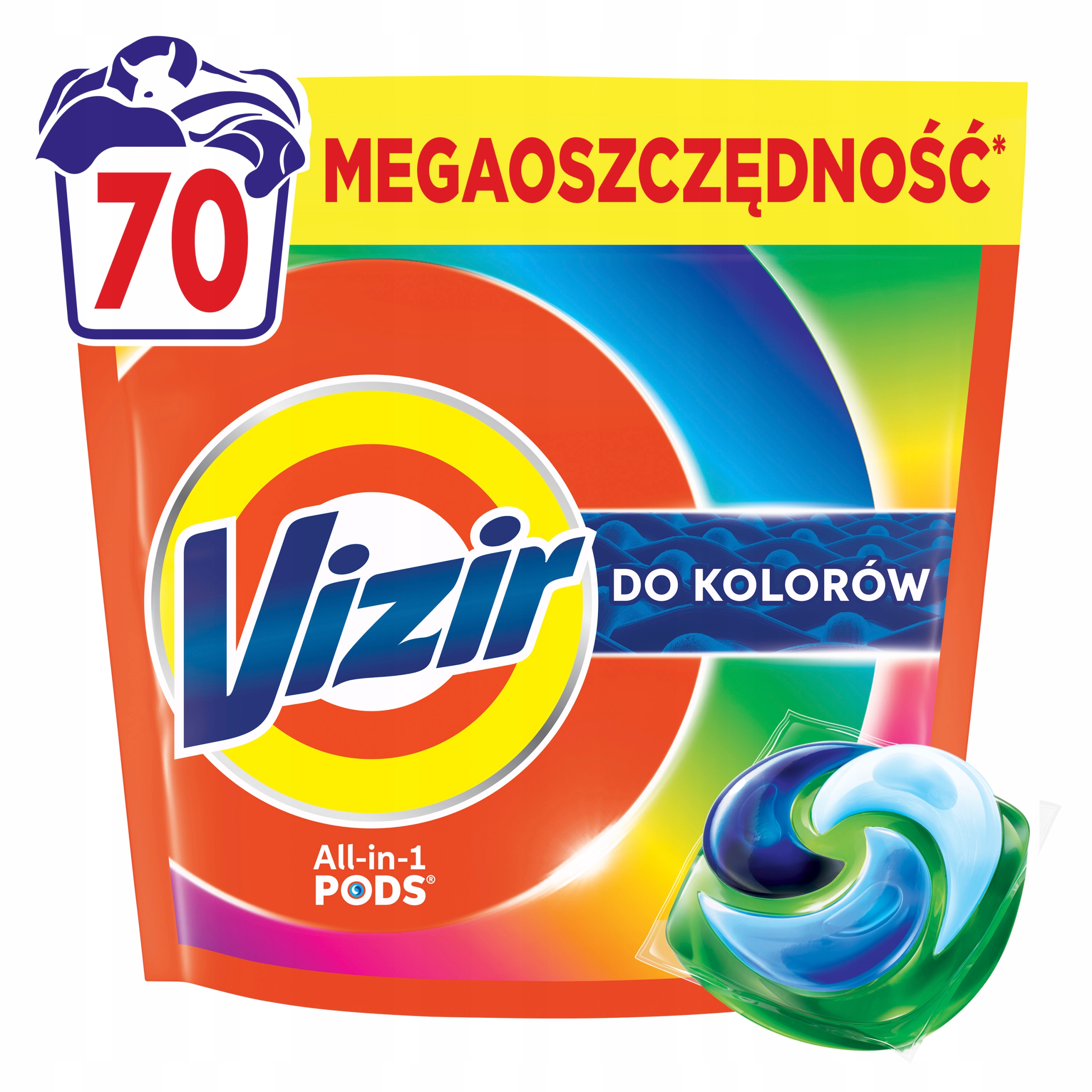 Vizir All-in-1 Pods, Kapsułki Do Prania Kolorowych Tkanin, 70 Prań