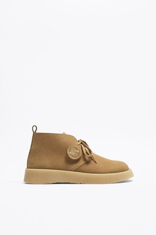 ZARA X CLARKS BUTY MĘSKIE SKÓRA NUBUK CAMEL 44 • Cena
