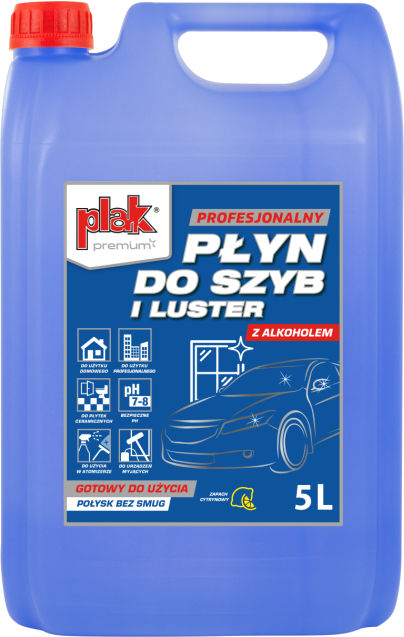 

Plak Płyn Do Szyb I Luster Z Alkoholem Bez Smug 5L