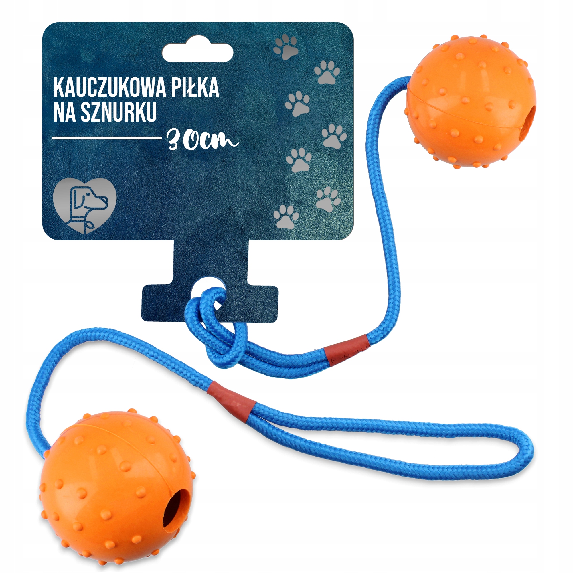 

Piłka Kauczukowa Na Sznurku Szarpak Gryzak Psa 6cm