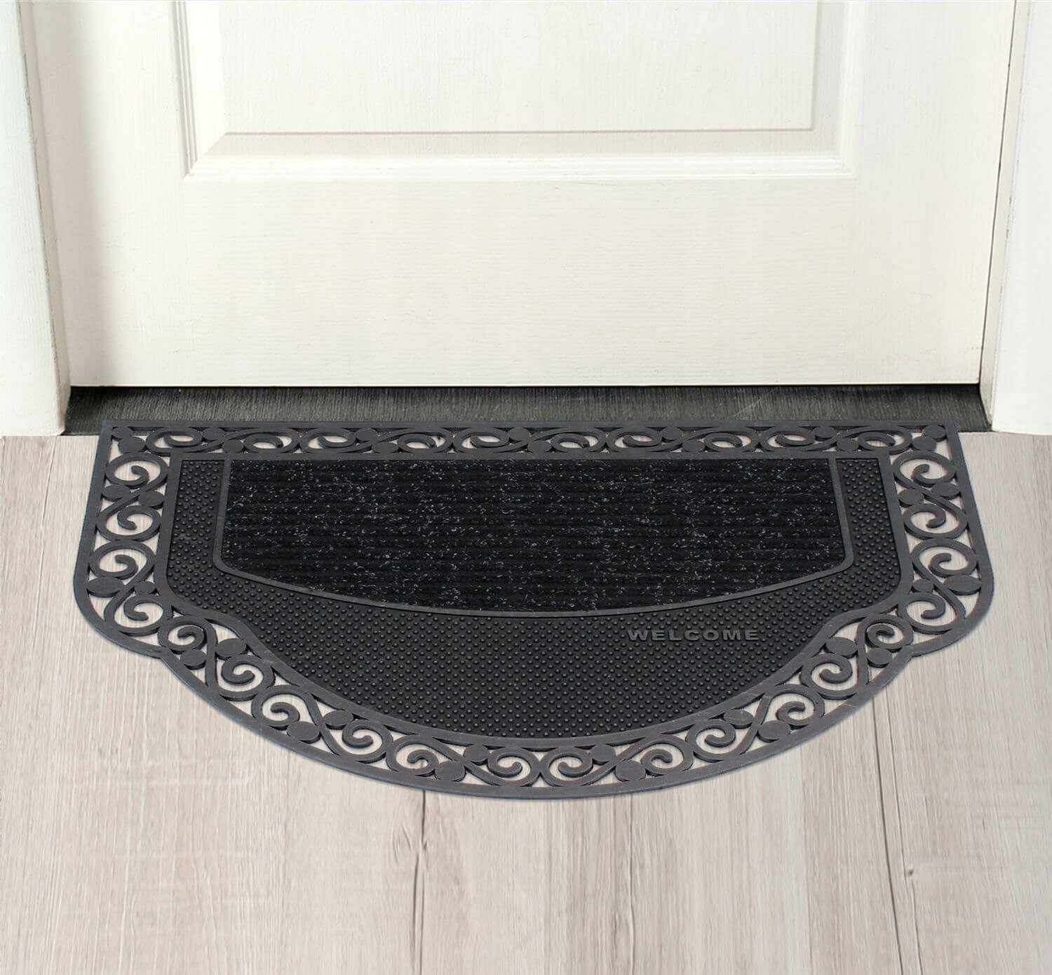 WYCIERACZKA WEJŚCIOWA POD DRZWI CZARNA GUMOWA MATA ZEWNĘTRZNA MOCNA 45X70 Marka inna
