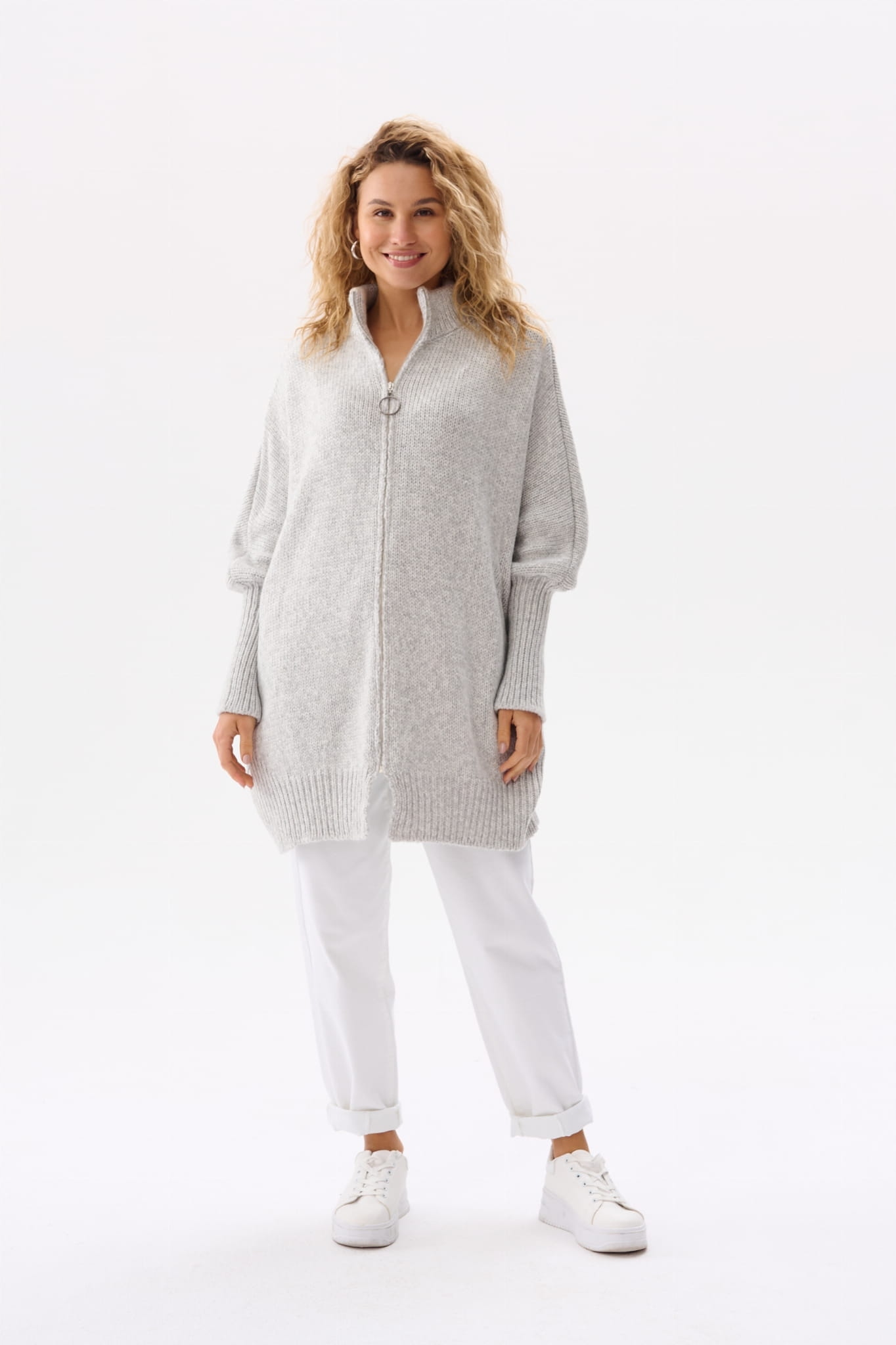 Dámský kardigan s vlnou Panga 3 Světle šedý blue shadow vel. Univerzální