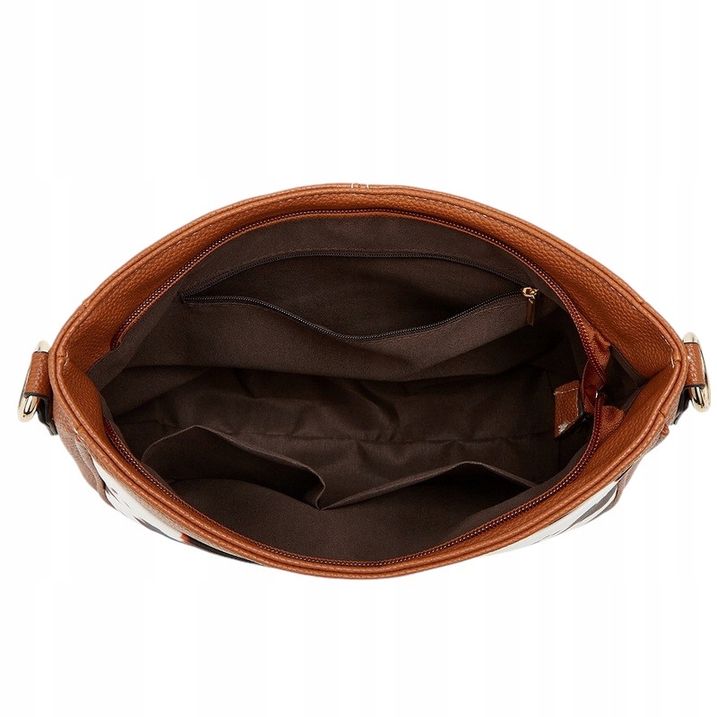 TOREBKA DAMSKA BRĄZOWA ELEGANCKA POJEMNA NA RAMIĘ PASEK BRĄZOWY Model Torebka Damska BRĄZOWA