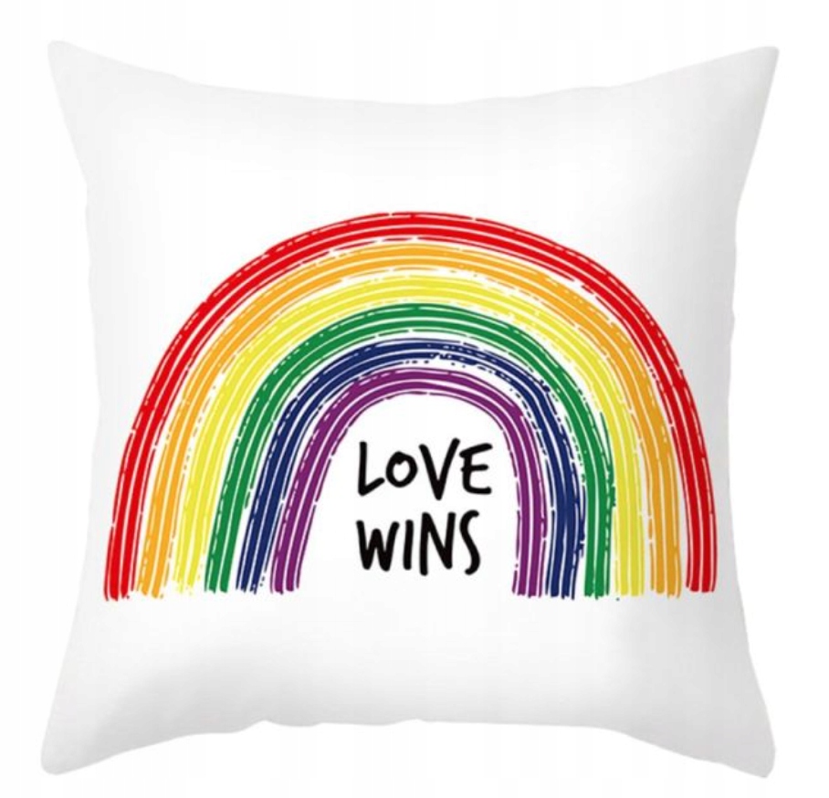 

Poszewka na poduszkę Love Wins tęcza Pride Lgbt
