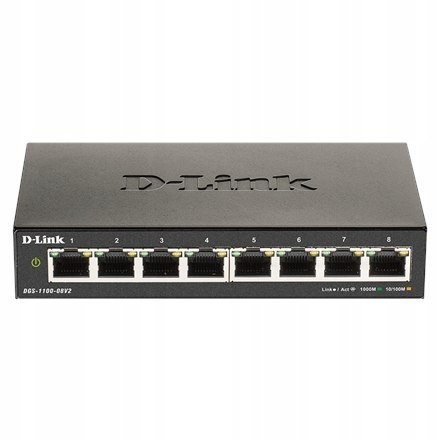 D-Link Smart Gigabit Ethernet Switch DGS-1100-08V2 Zarządzany Deskt