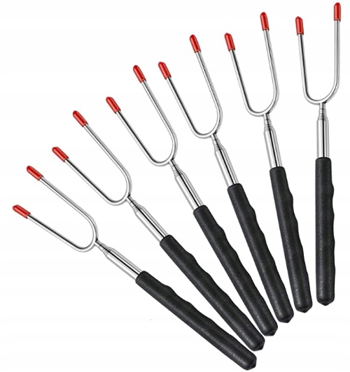 

Kije Na Ognisko Kiełbasę Widelce Teleskopowe 6szt