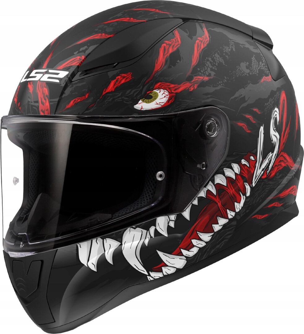 Motocyklová Prilba LS2 FF353 Rapid II Kaiju M.black Red WHITE-06 3XL