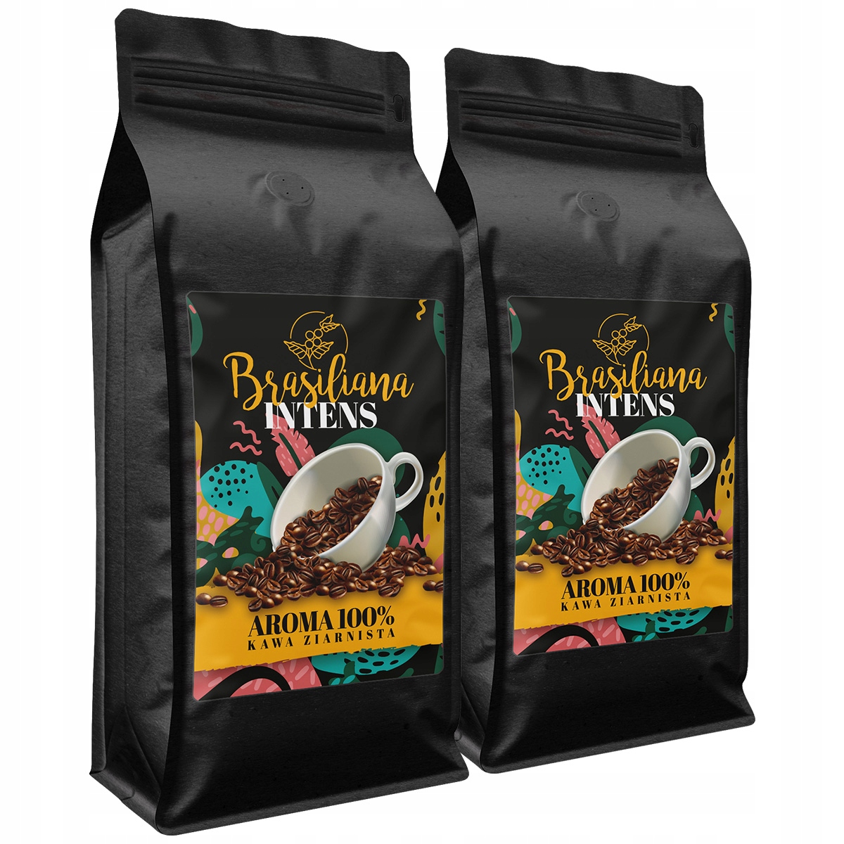 Káva zrnková 2x1kg Brazílie Čerstvě Pražená 100% Aroma Silná do kávovaru