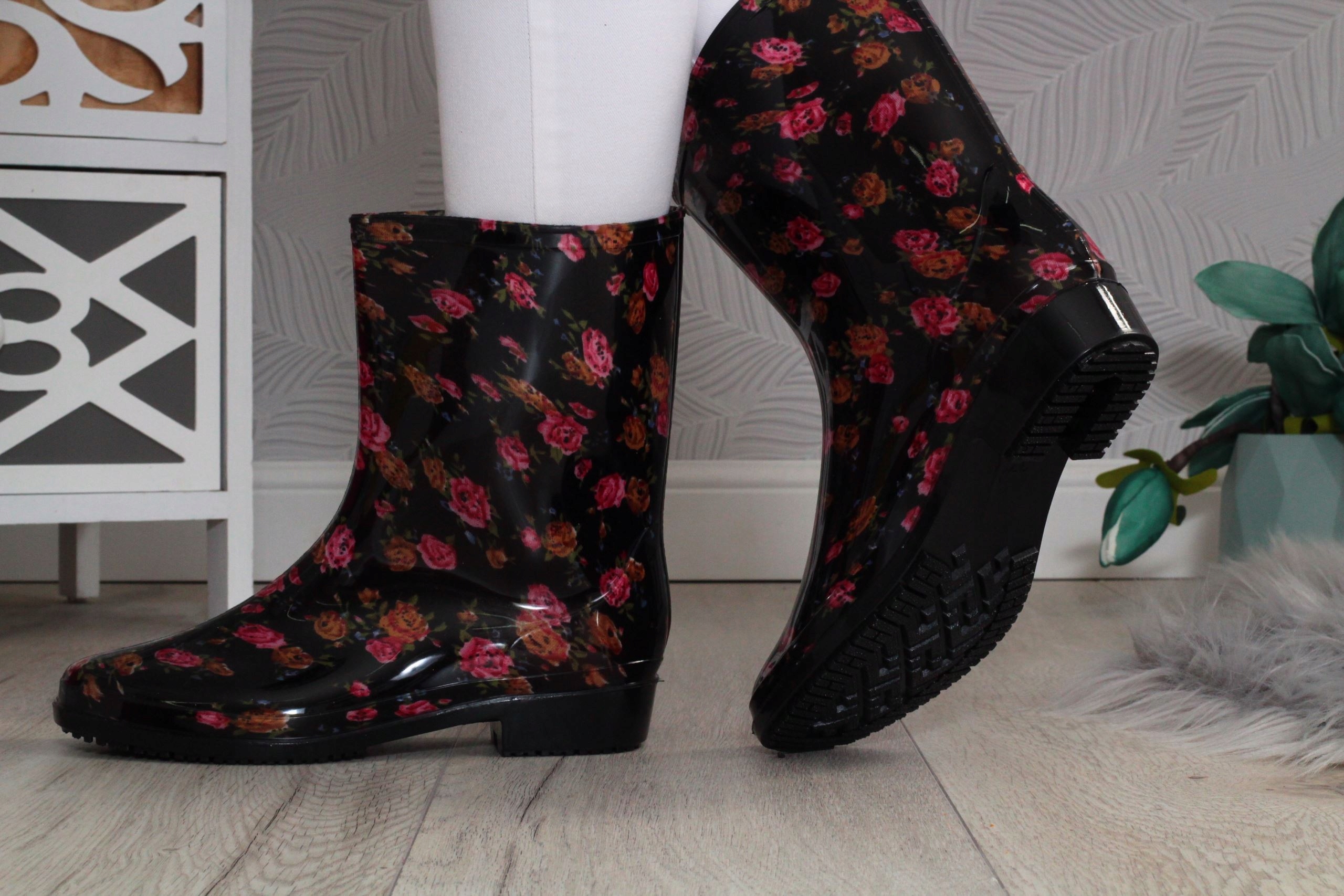 KALOSZE DAMKSIE ELEGANCKIE GUMIAKI WYSOKIE LEKKIE Długość wkładki 24.5 cm