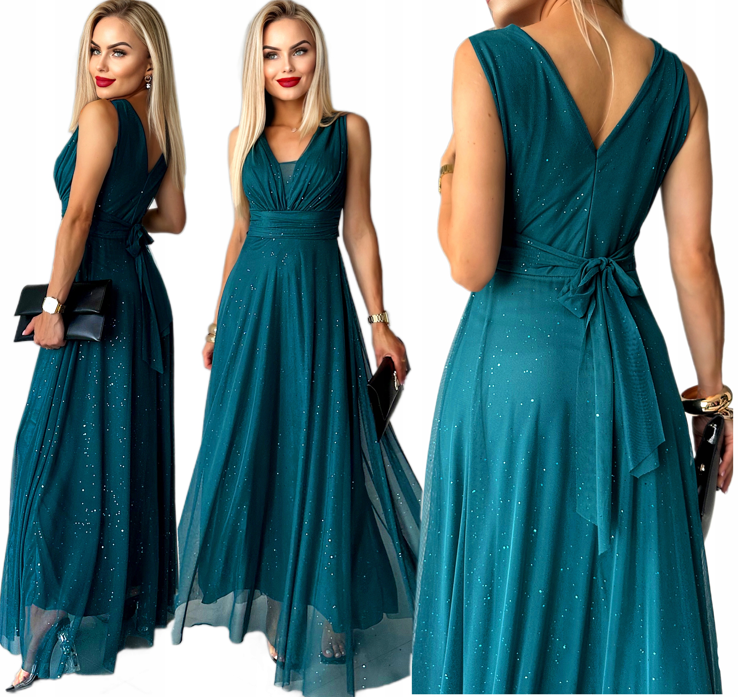 Návštěvní elegantní šifonová Šaty Dámská brokátová svatební hostina XL Sophia