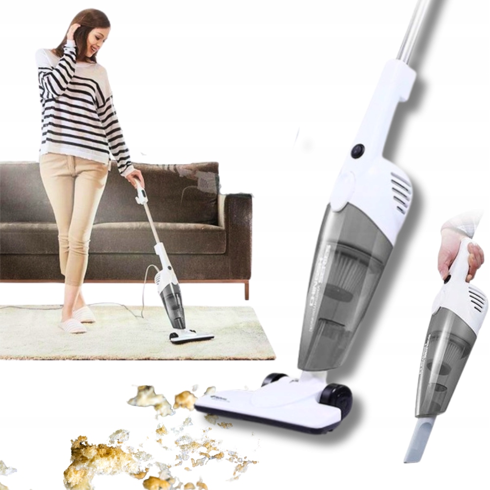 Supervýkonný Tyčový vysavač domácí ruční kabelový vysavač 2v1 Bílý
