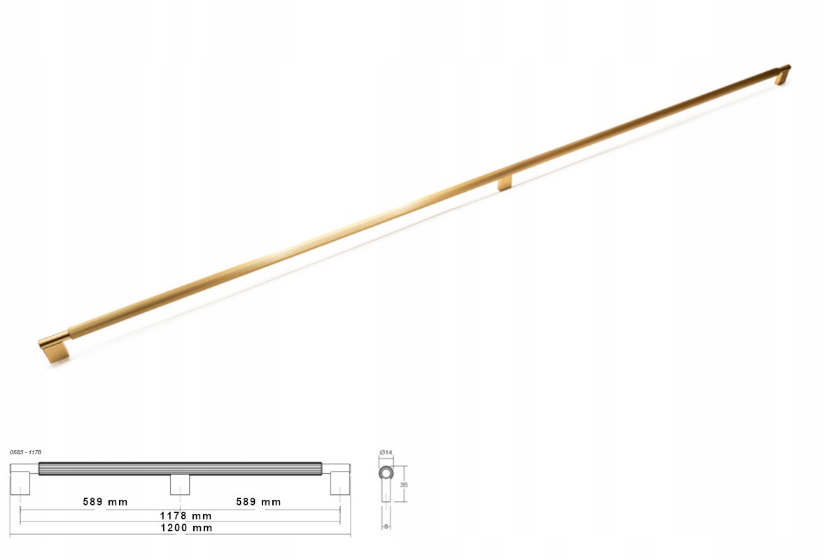 Nábytková úchytka Viefe 0583 Arpa 1178 mm mosaz