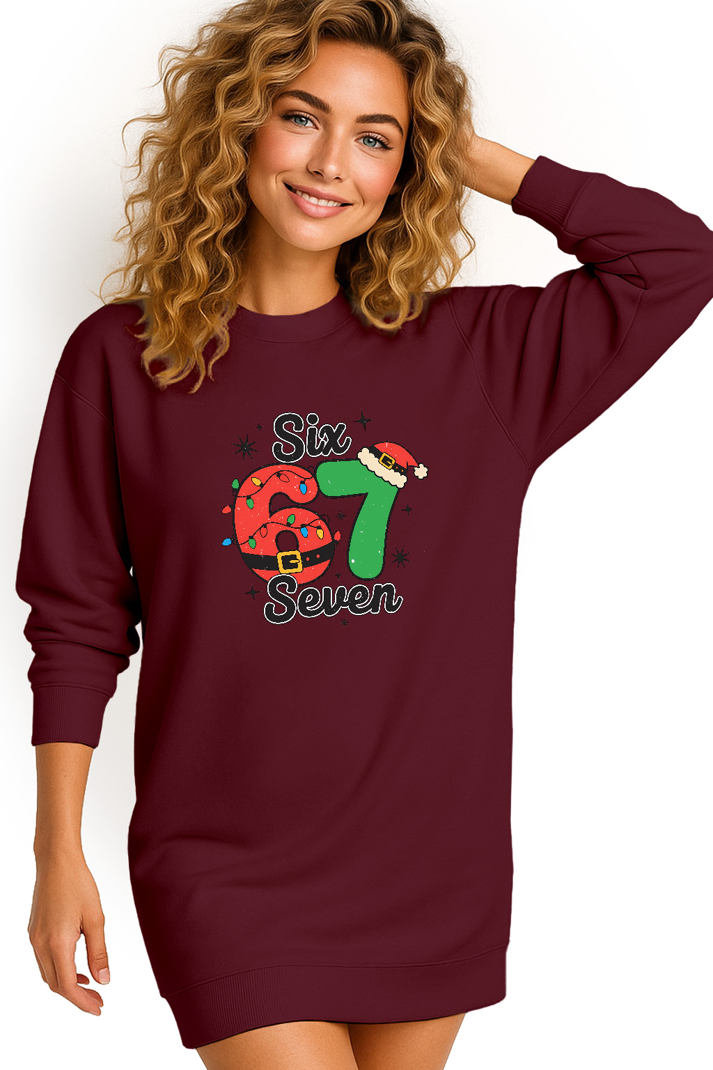 Mikina Vánoční Oversize Šaty Six Seven 67 Dárek K Vánocům L