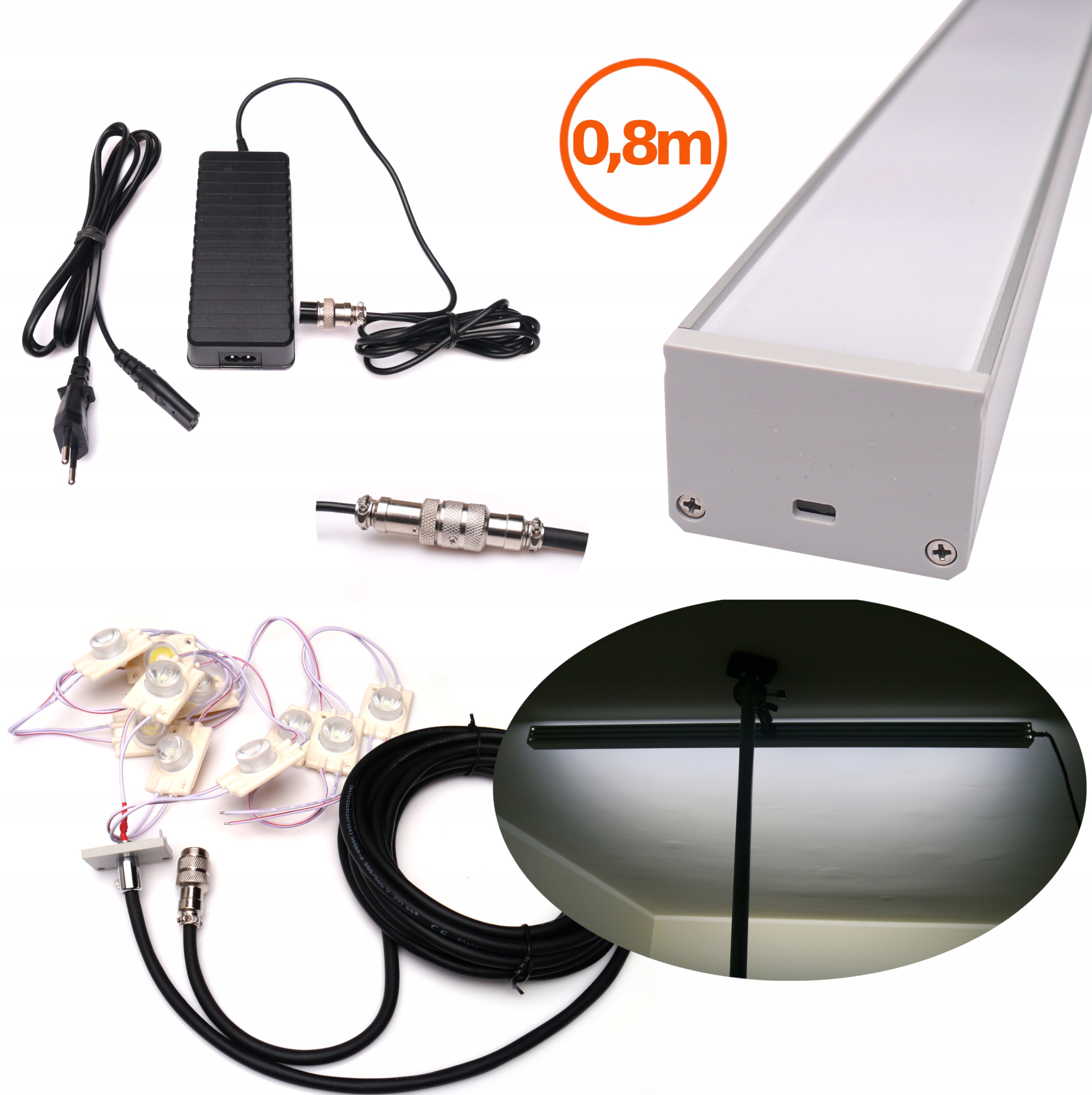 80CM lampa Smugowa robocza Suche Tynki szpachlowanie 30W gotowa do pracy