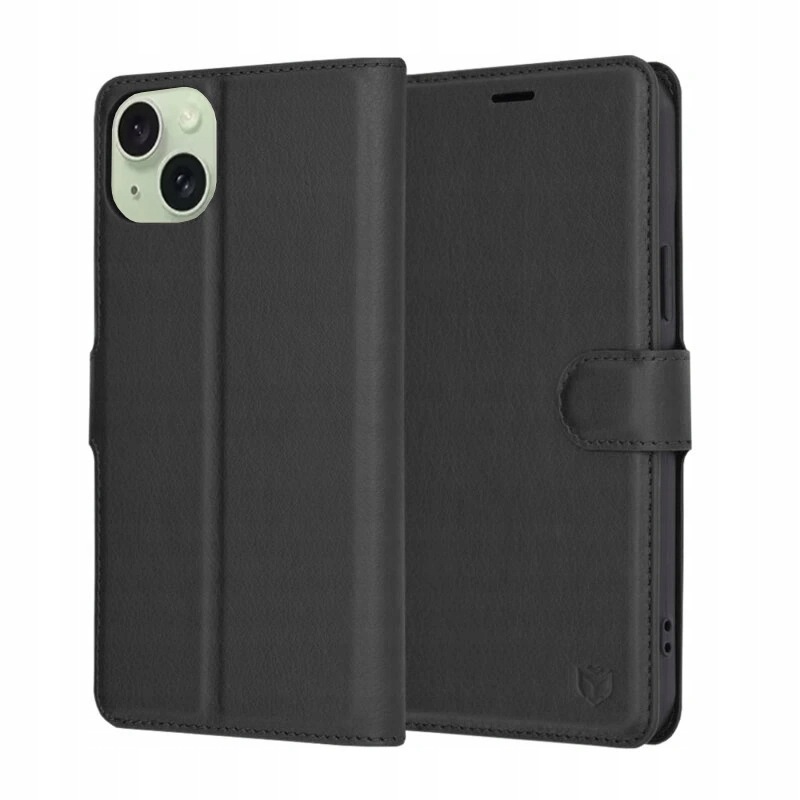Techsuit Leather Folio etui na iPhone 15 Plus – czarne