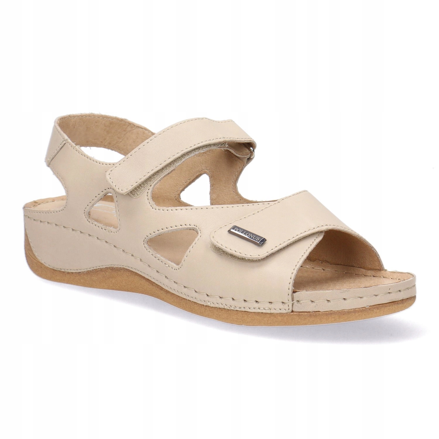 Dámské kožené sandály na suchý zip Pollonus tengeri 5-0994-026 38