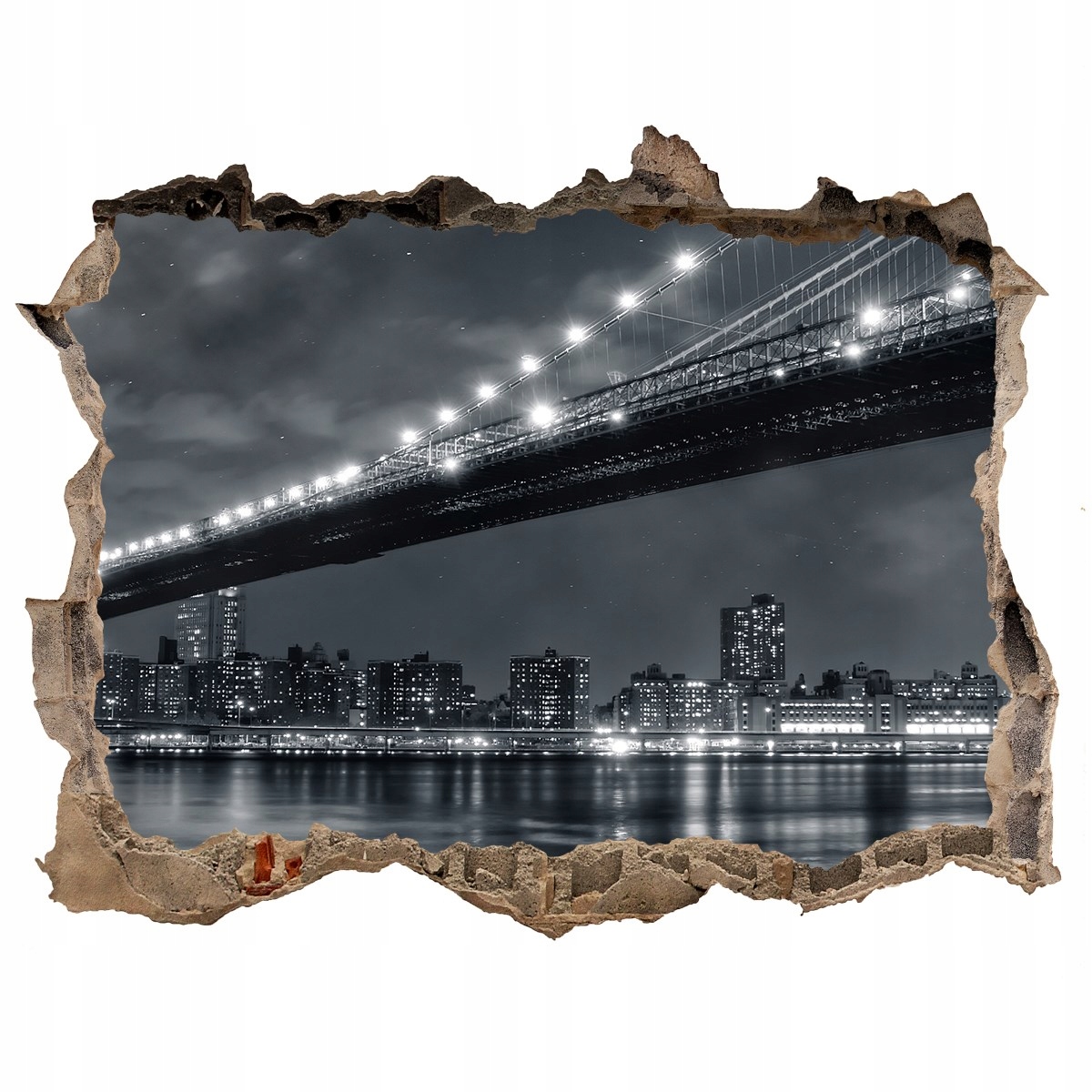 

Fototapeta dziura na ścianę 3d Most Brookliński