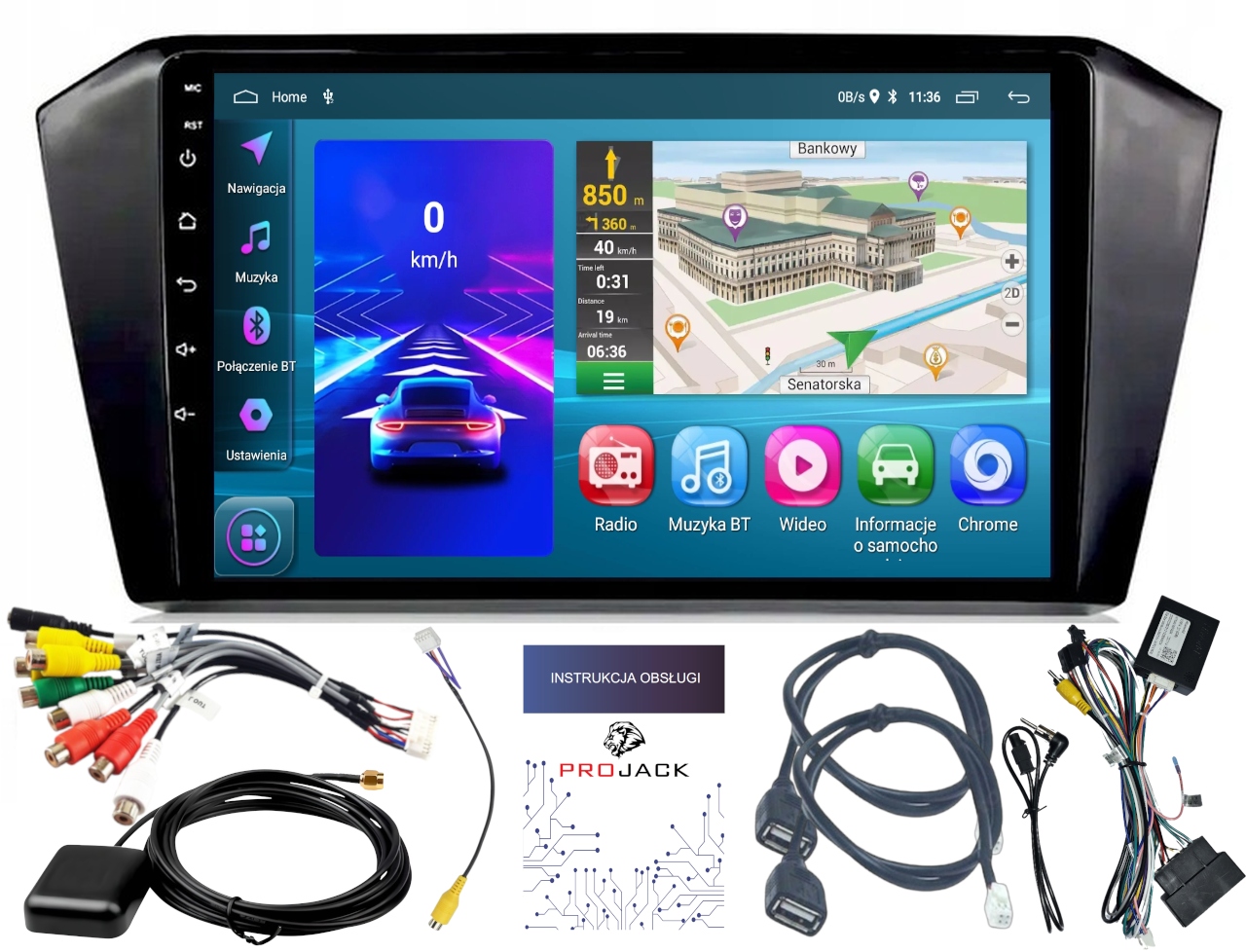 Autorádio Android Carplay Android Vw Passat B8 2014-2022 2/64GB