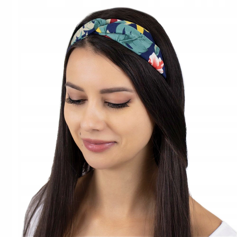 

Opaska Do Włosów granat Na Gumce bandamka Turban